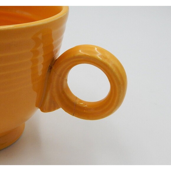 Fiesta Fiestaware Yellow Teacup Saucer Ring Handle HLC Genuine Fiesta USA S/3 - Picture 11 of 11